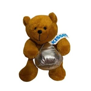 Hersheypark Hershey Kiss Teddy Bear Stuffed Plush Brown Silver Kids Toy